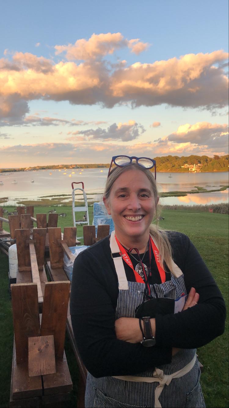 Marit at sunset before service